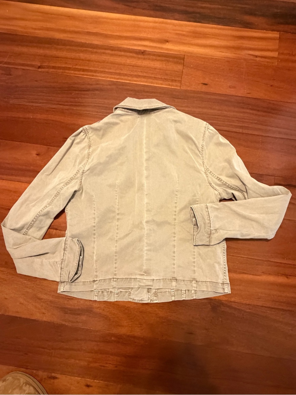 PAIGE Pacey Collared Jacket Vintage Moss Taupe  women’s L Large stretch - Picture 9 of 9